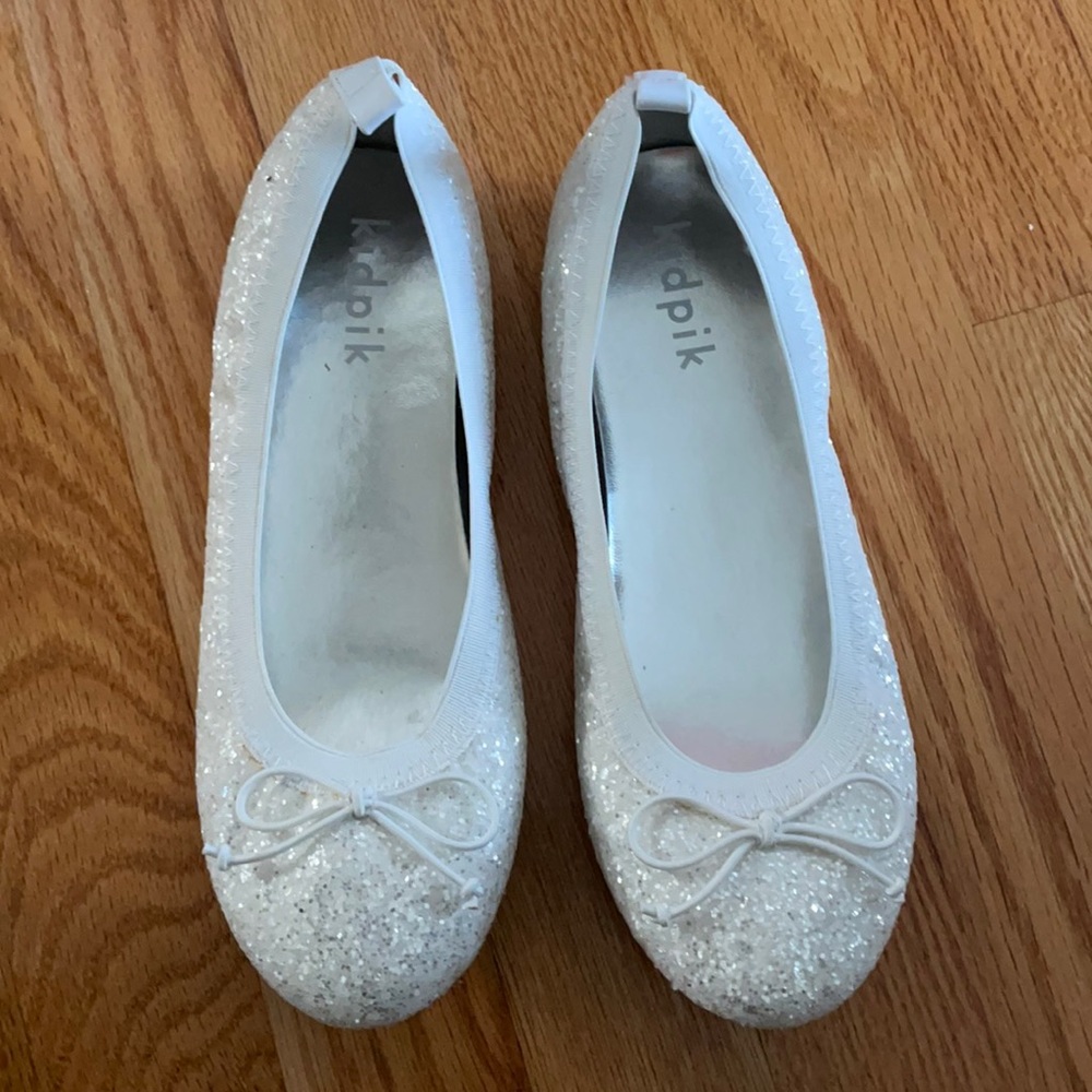 White glittery shoes never worn